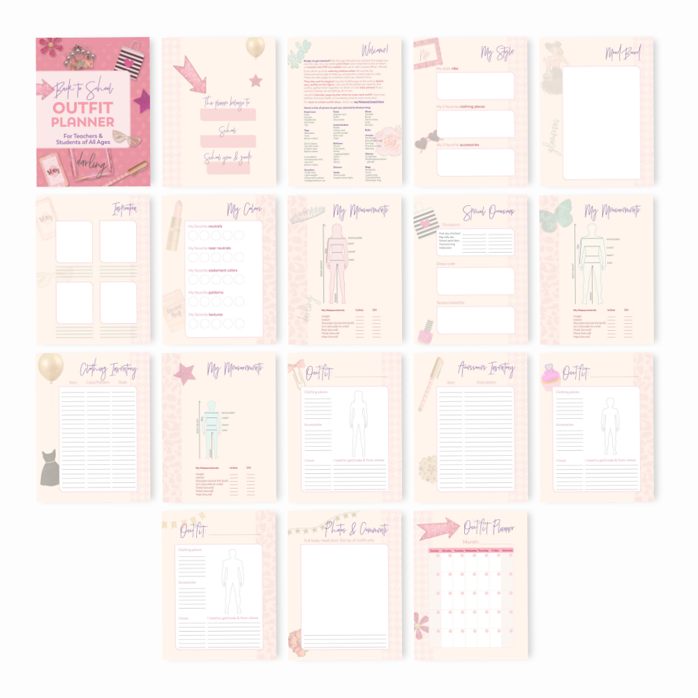 Back to School Outfit Planner (18 pages)
