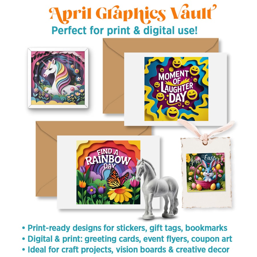 April Graphics Vault: 189 digital + print graphics