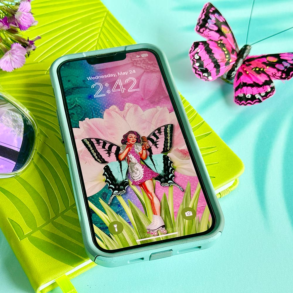 Butterfly summer phone wallpaper background
