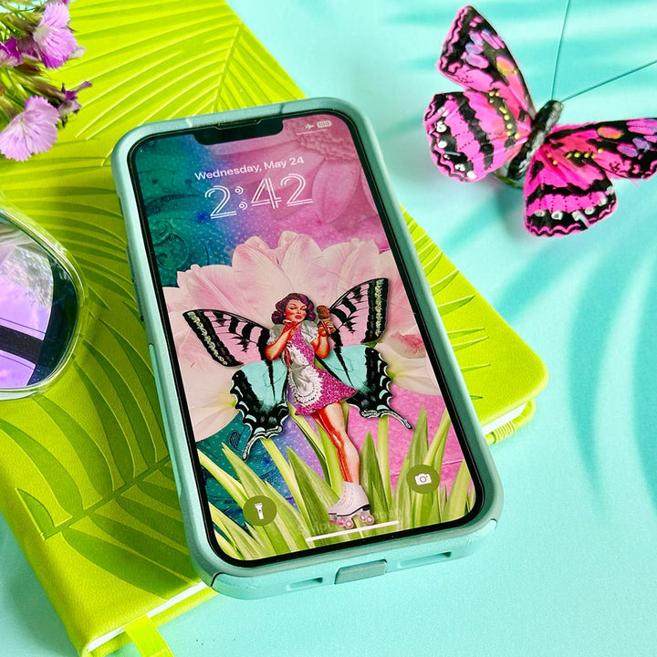 Butterfly summer phone wallpaper background
