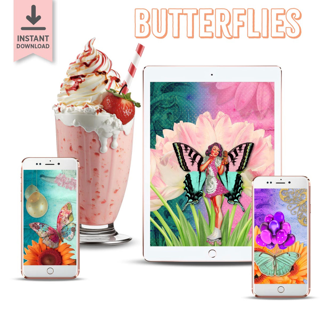 Butterfly summer phone wallpaper background