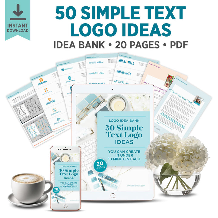 50 Simple Text Logo Ideas - 20 page idea bank