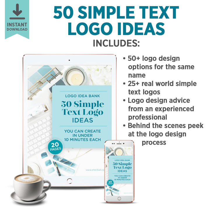 50 Simple Text Logo Ideas - 20 page idea bank