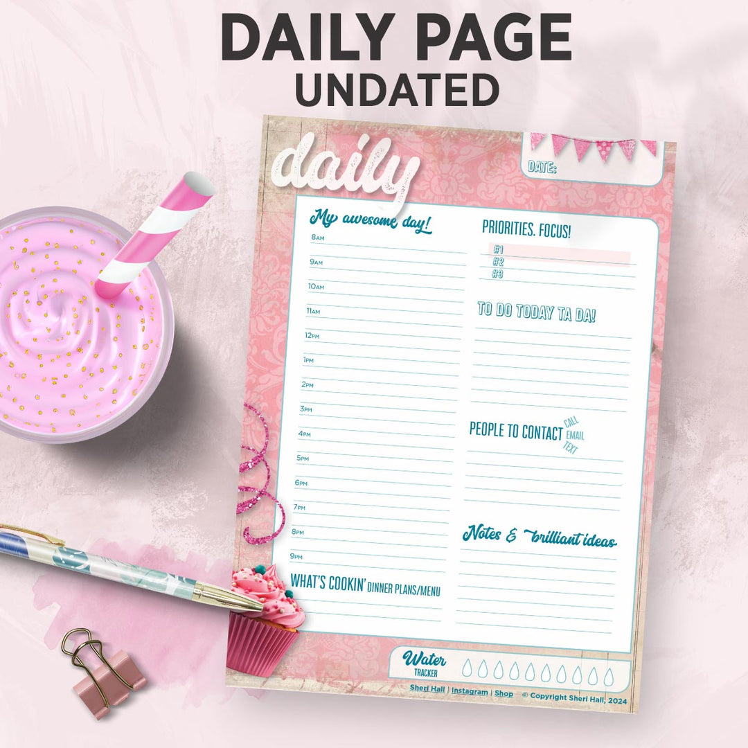 April Planner: Retro collage journal (7 pages)