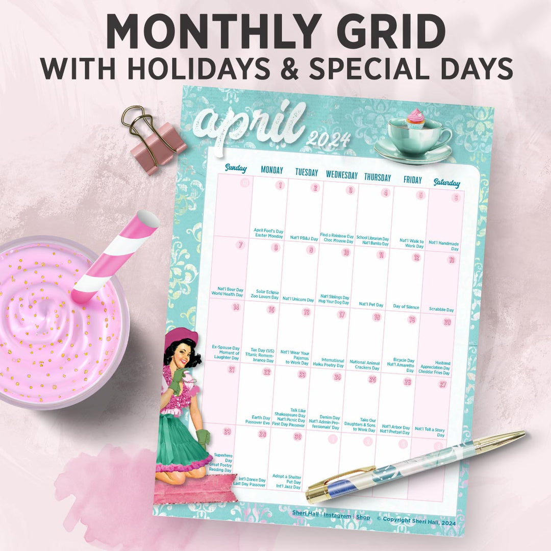 April Planner: Retro collage journal (7 pages)