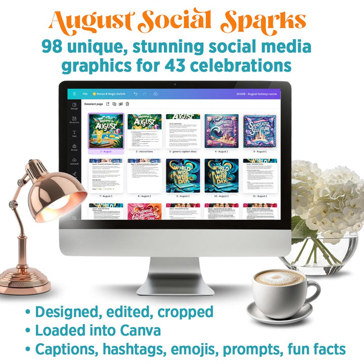 August Social Sparks: 98 stunning social posts for Canva