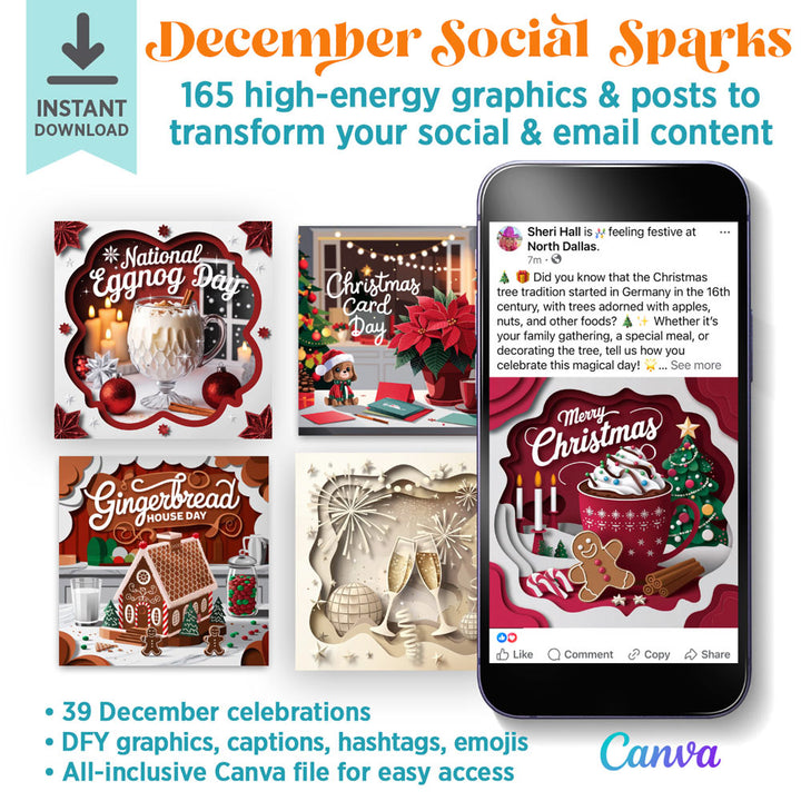 December Social Sparks: 165 social + email graphics