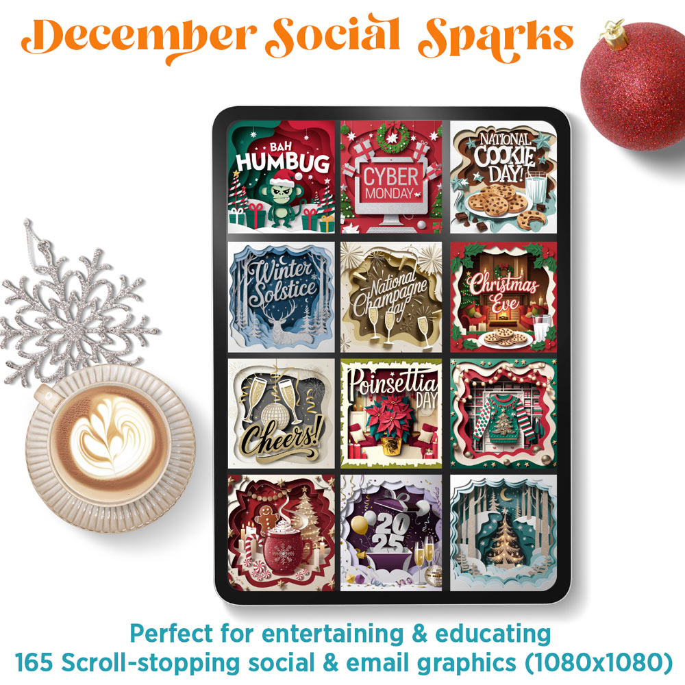 December Social Sparks: 165 social + email graphics