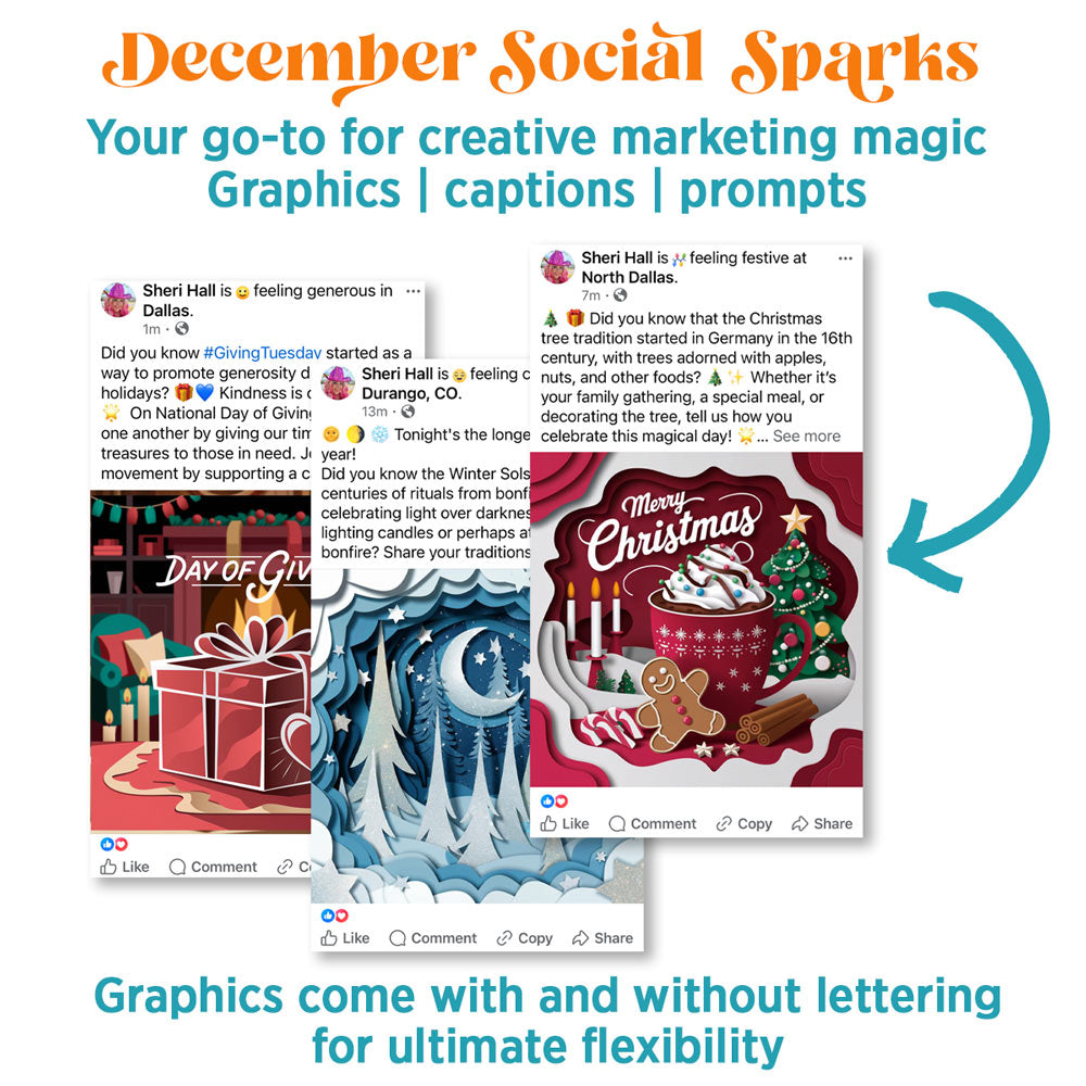 December Social Sparks: 165 social + email graphics