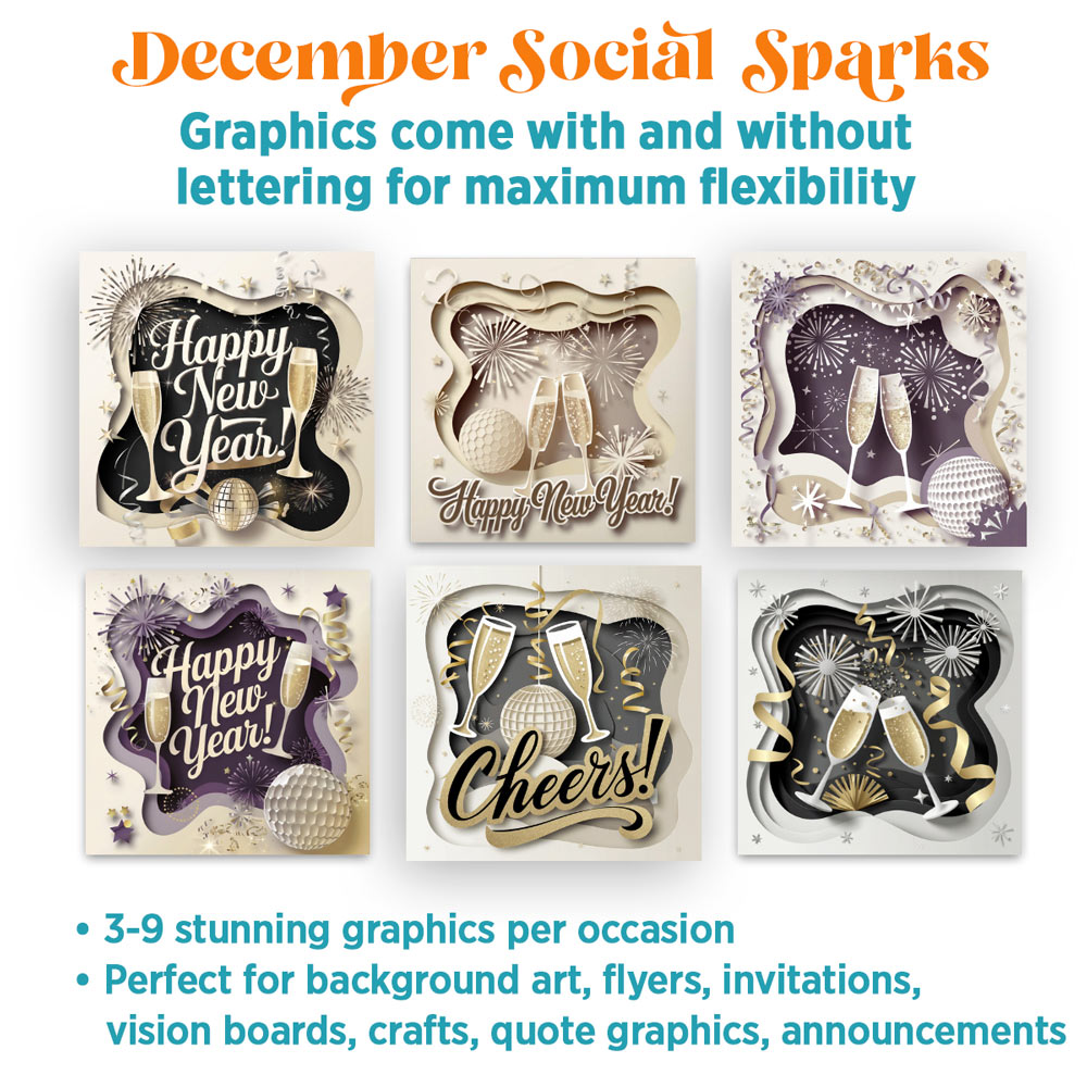 December Social Sparks: 165 social + email graphics