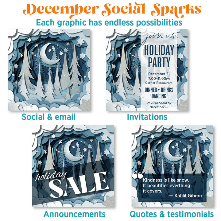 December Social Sparks: 165 social + email graphics