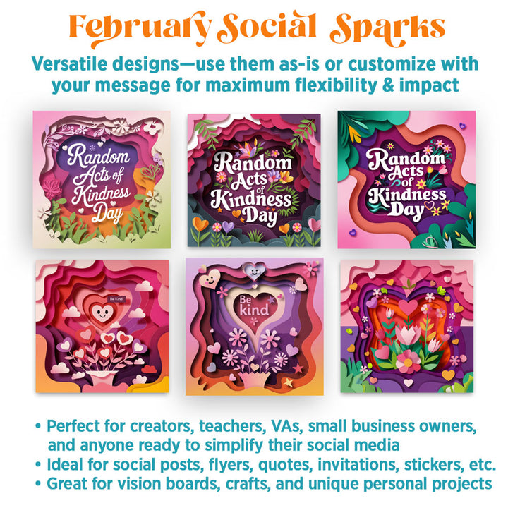 February Social Sparks: 192 social + email graphics