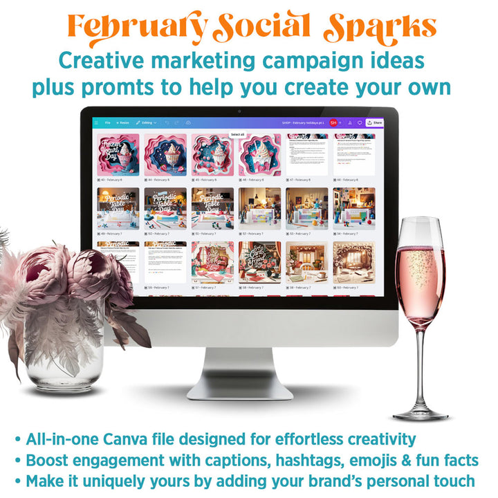 February Social Sparks: 192 social + email graphics