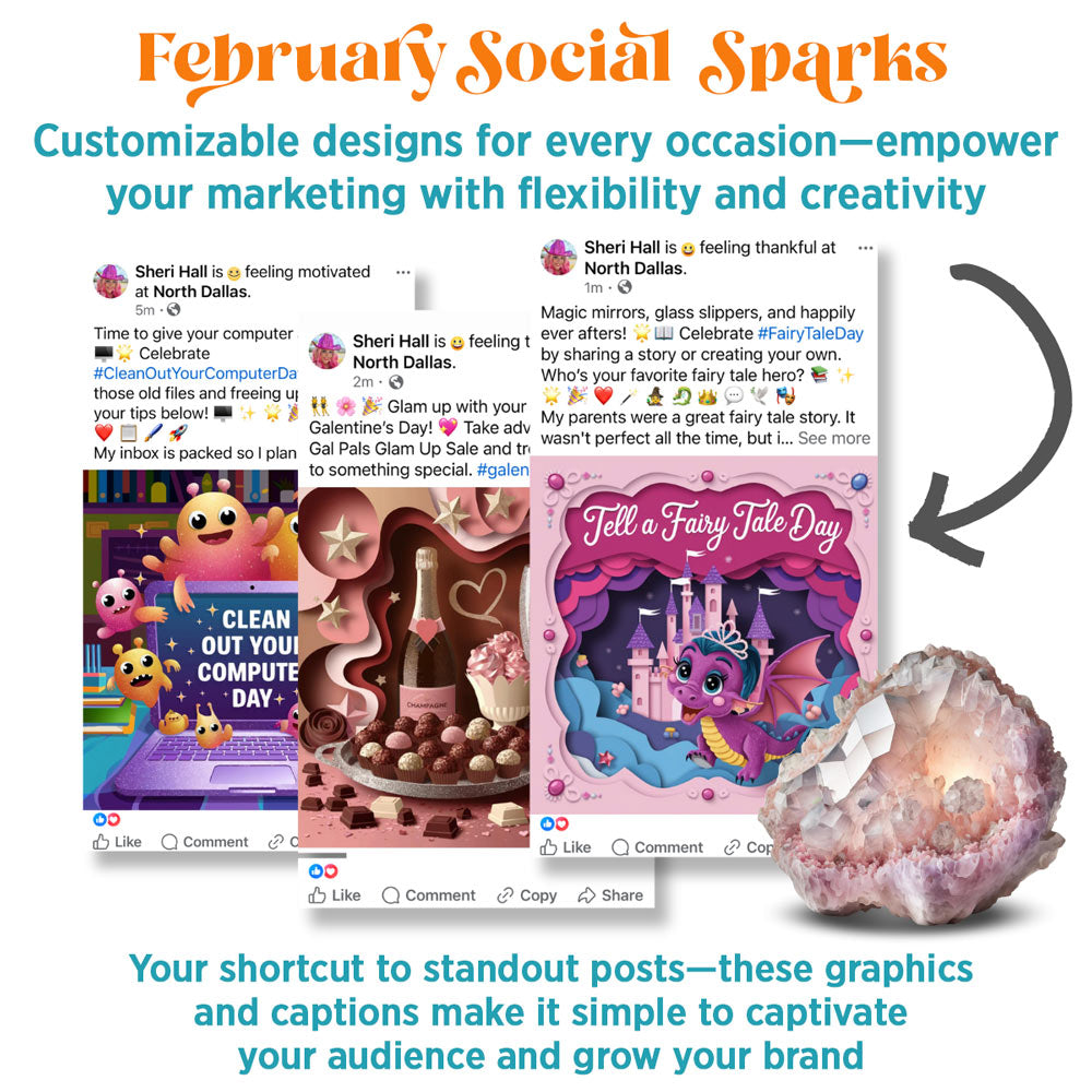 February Social Sparks: 192 social + email graphics