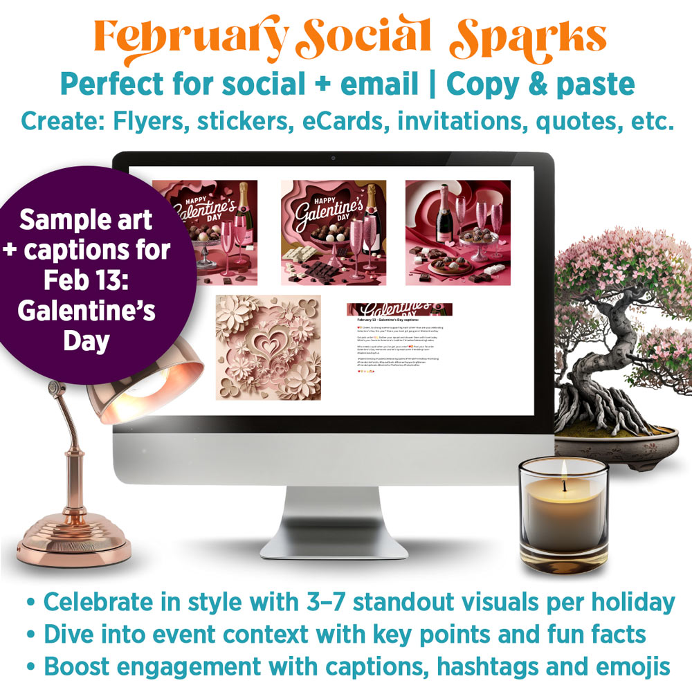 February Social Sparks: 192 social + email graphics