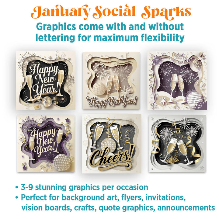 January Social Sparks: 162 social + email graphics