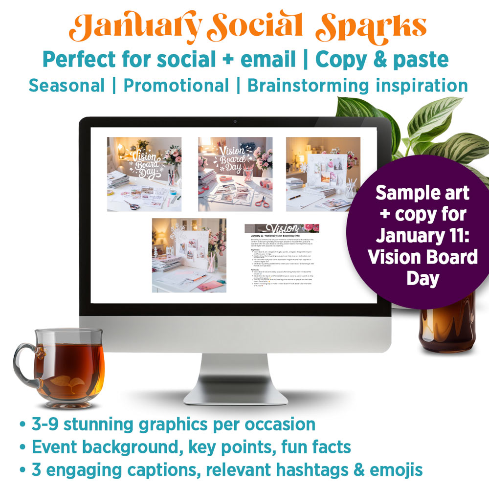 January Social Sparks: 162 social + email graphics