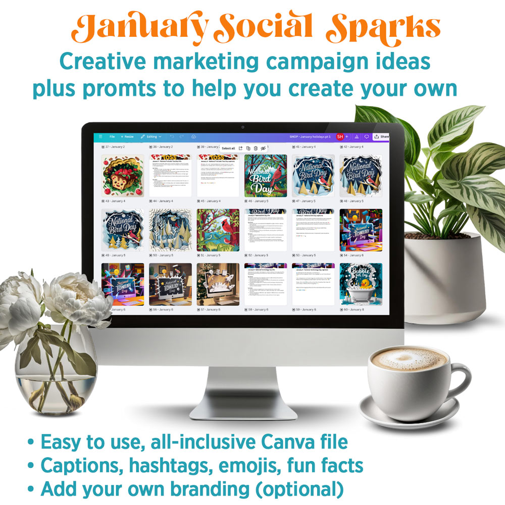 January Social Sparks: 162 social + email graphics