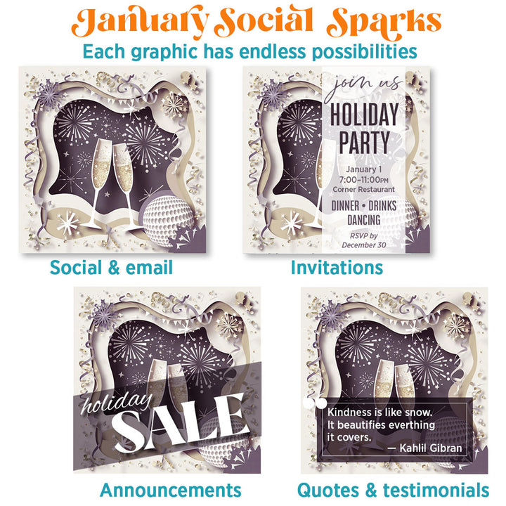 January Social Sparks: 162 social + email graphics