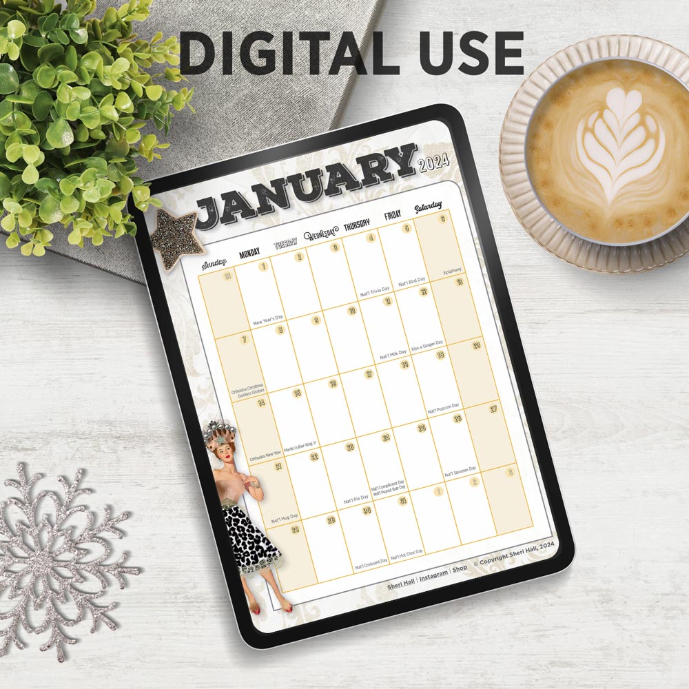 January Monthly Grid Planner