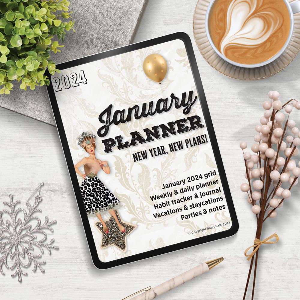 January Planner: Cute & Retro (12 pages)