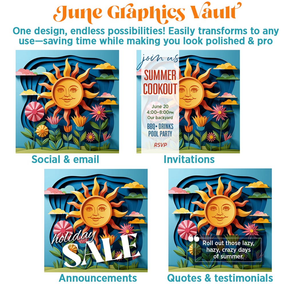 June Graphics Vault: 199 digital + print graphics