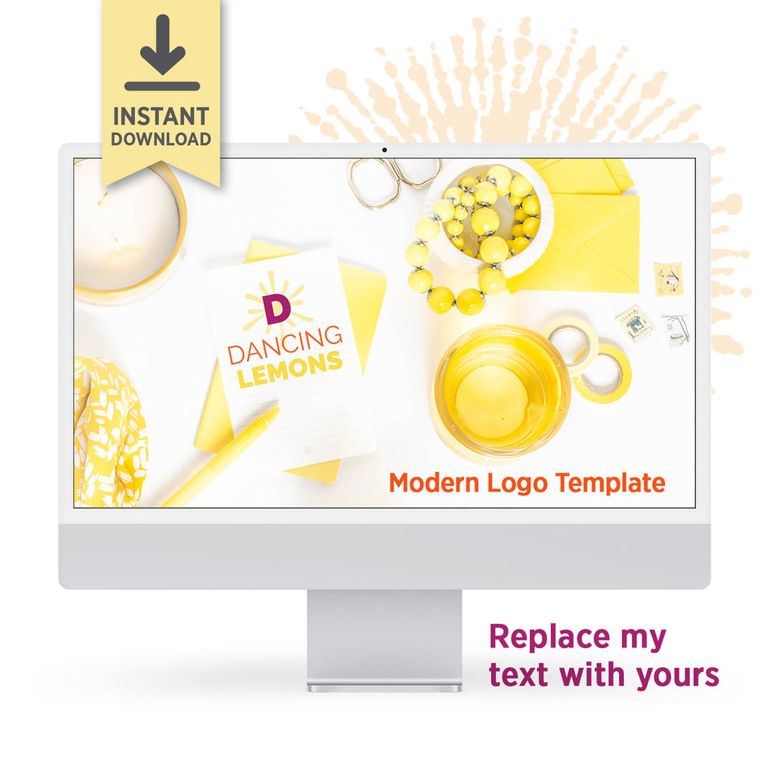 Professional Modern Logo Template for Illustrator: Dancing Lemons