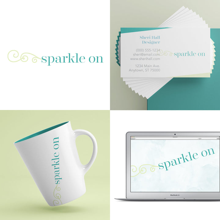 Professional Modern Logo Template for Illustrator: Sparkle On