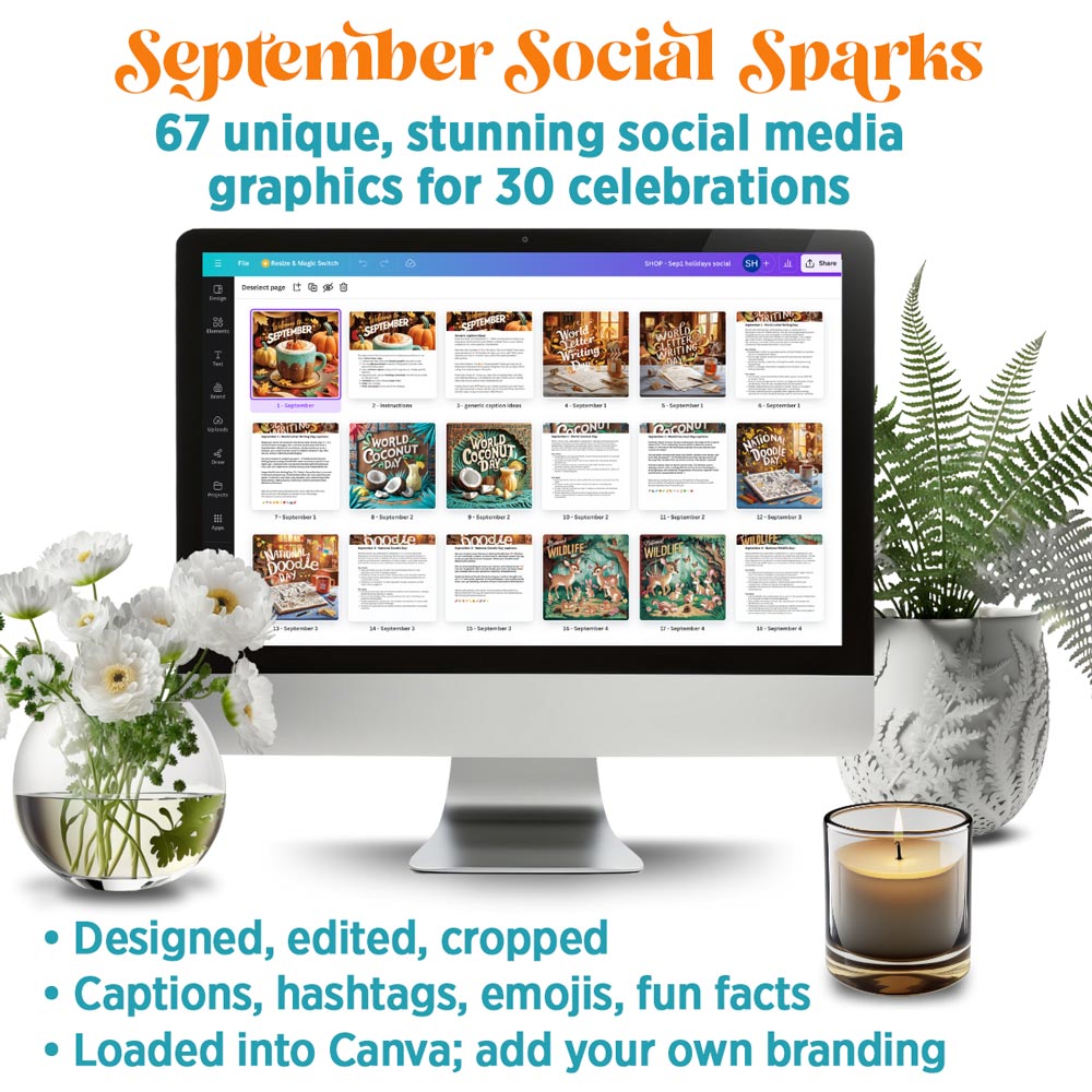 September Social Sparks: 67 social Canva templates