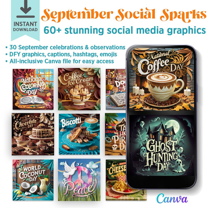 September Social Sparks: 67 social Canva templates