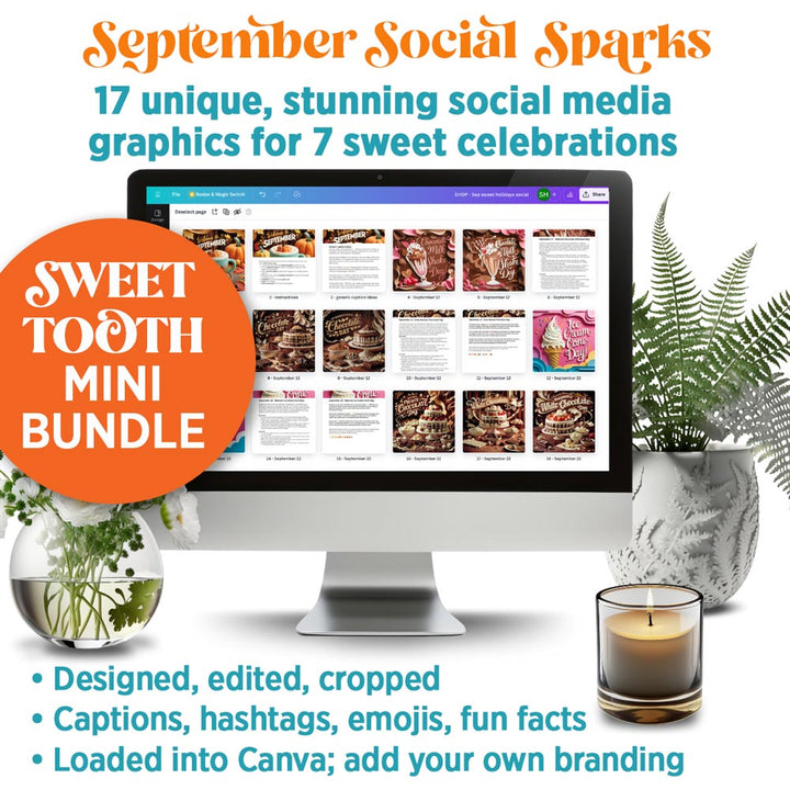 September Social Sparks sweet mini bundle: 15 socials for Canva