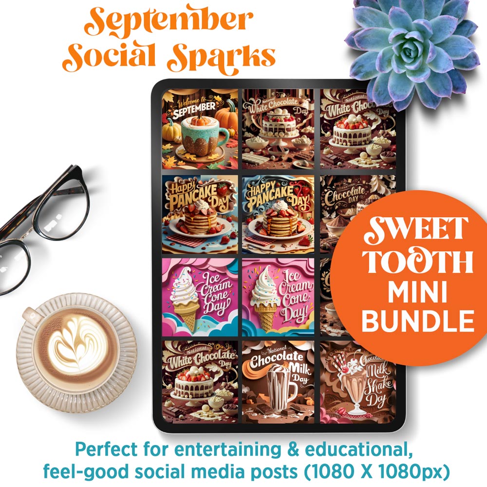 September Social Sparks sweet mini bundle: 15 socials for Canva