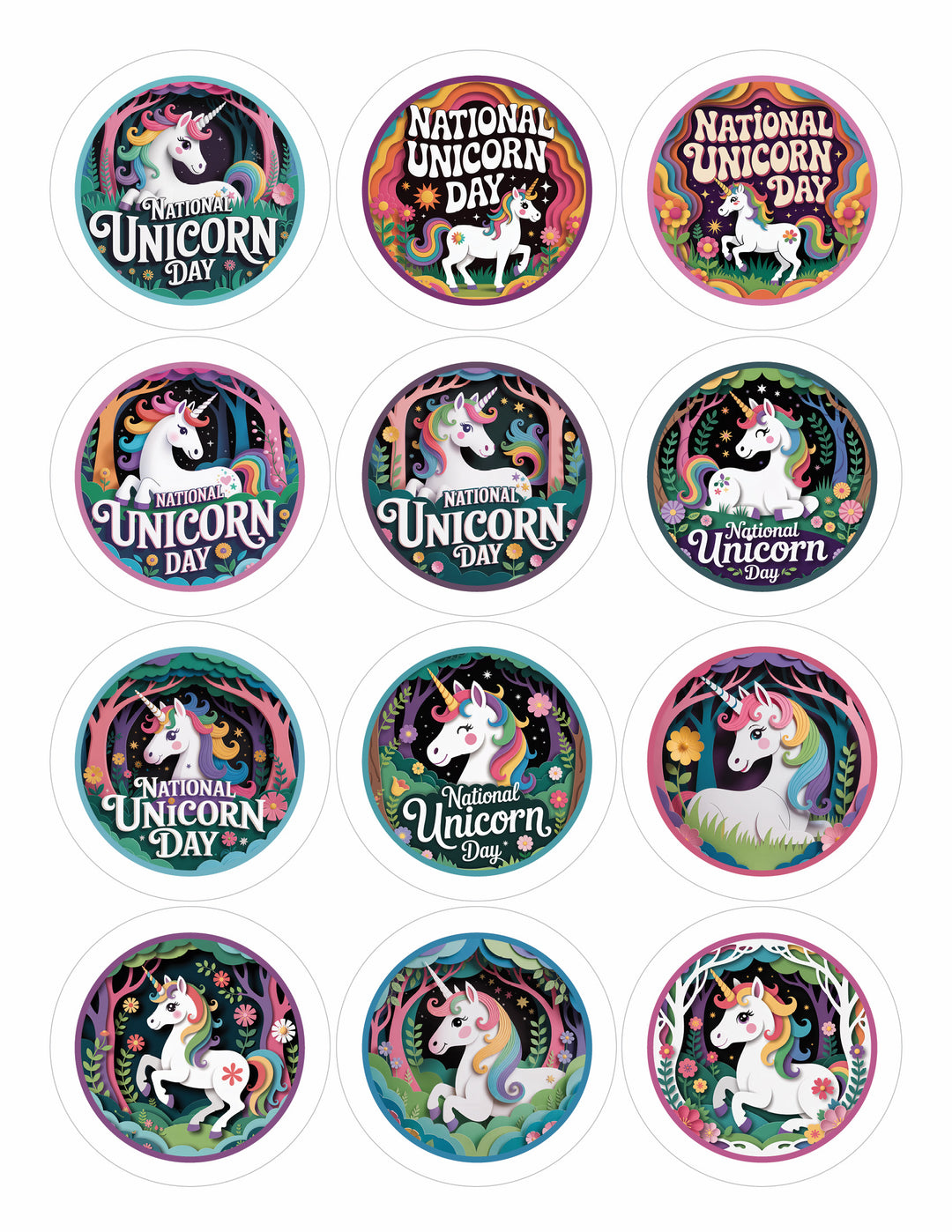 Unicorn Vibes: Stickers + Canva Graphics Kit