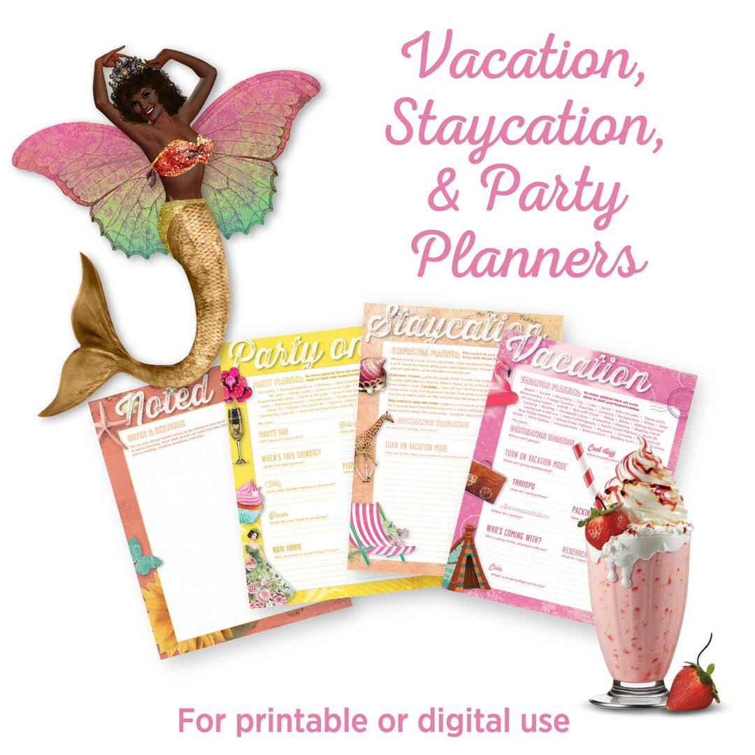 Summer Vacation, Staycation and Party Planners (4 pages)