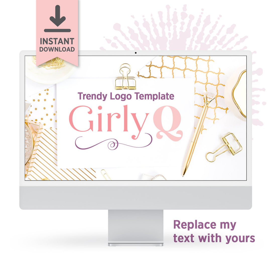 Professional Trendy Logo Template for Illustrator: GirlyQ