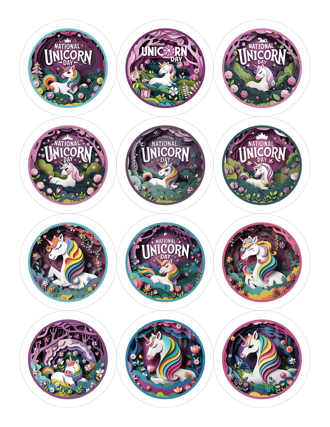 Unicorn Vibes: Stickers + Canva Graphics Kit