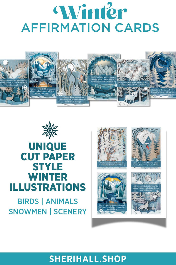 Winter Affirmation Cards - printable + digital