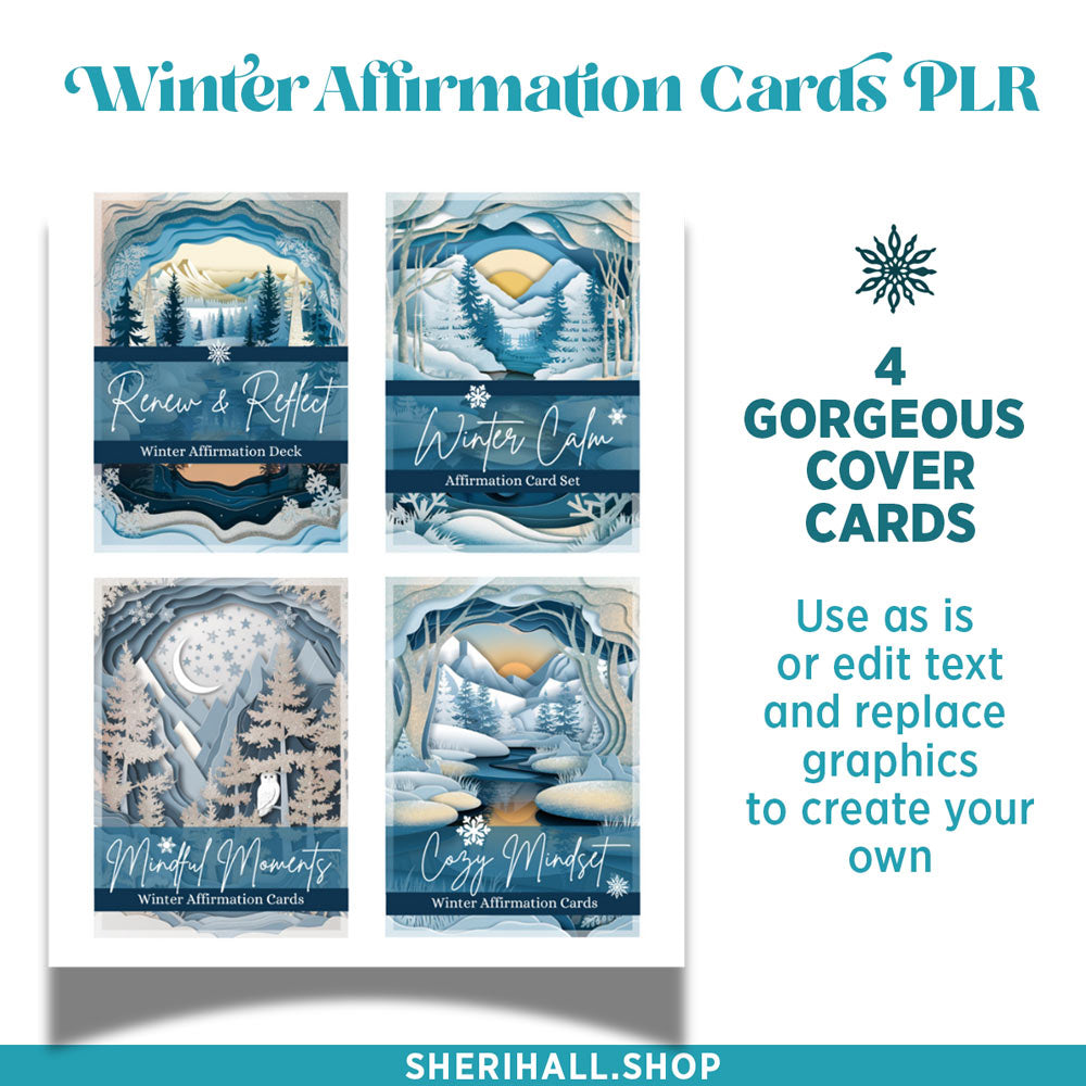 PLR Winter Affirmation Cards